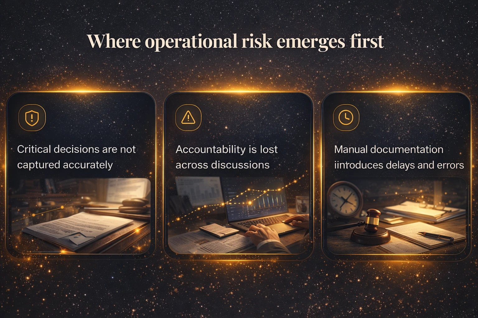 Operational risk areas caused by missing structured capture and traceability